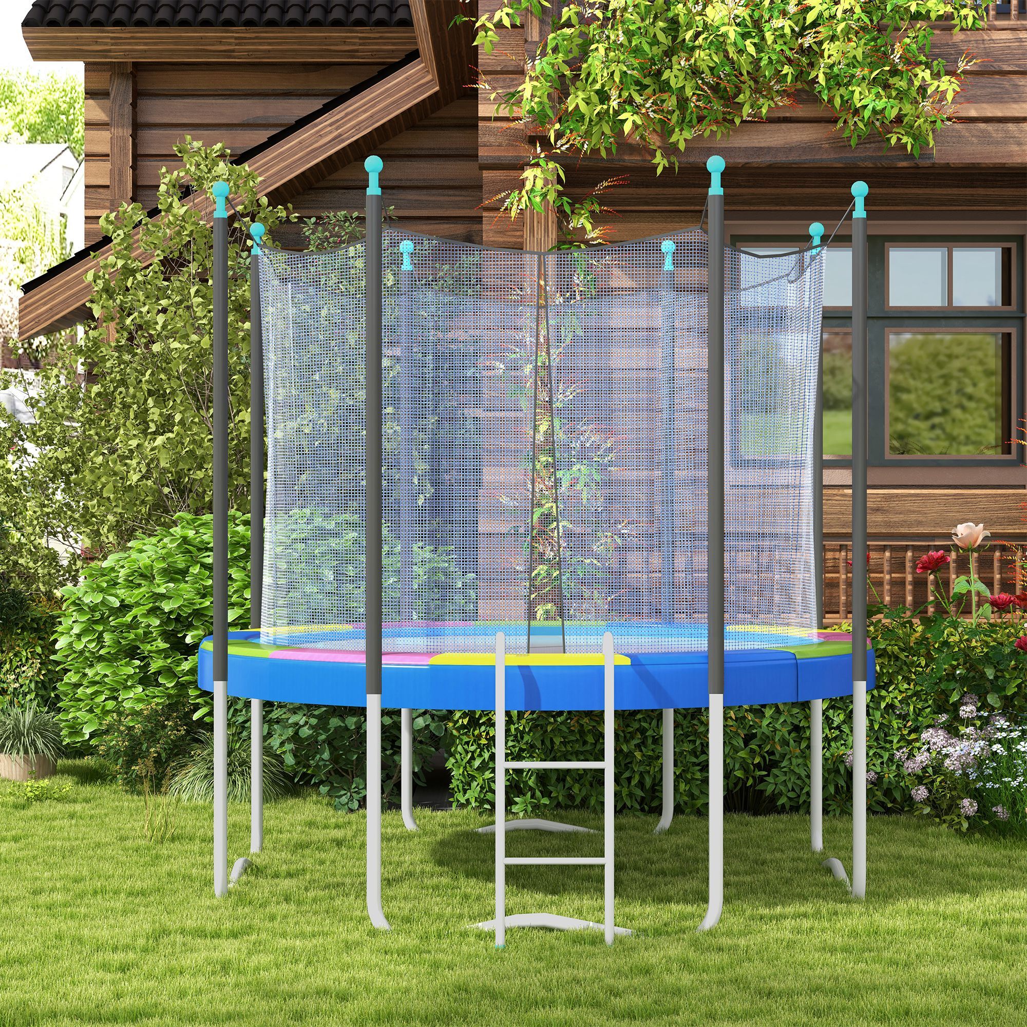 Altro Copertura Tappeto Elastico Ø366x30 Cm Pieghevole E Portatile, In Plastica, Pe E Schiuma, Multicolore
