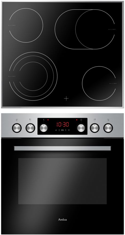 Amica EHCX933110E Herdset maxi AutoClean mit 60 cm Glaskeramikkochfeld Kochfeld EHCX 933 110 E