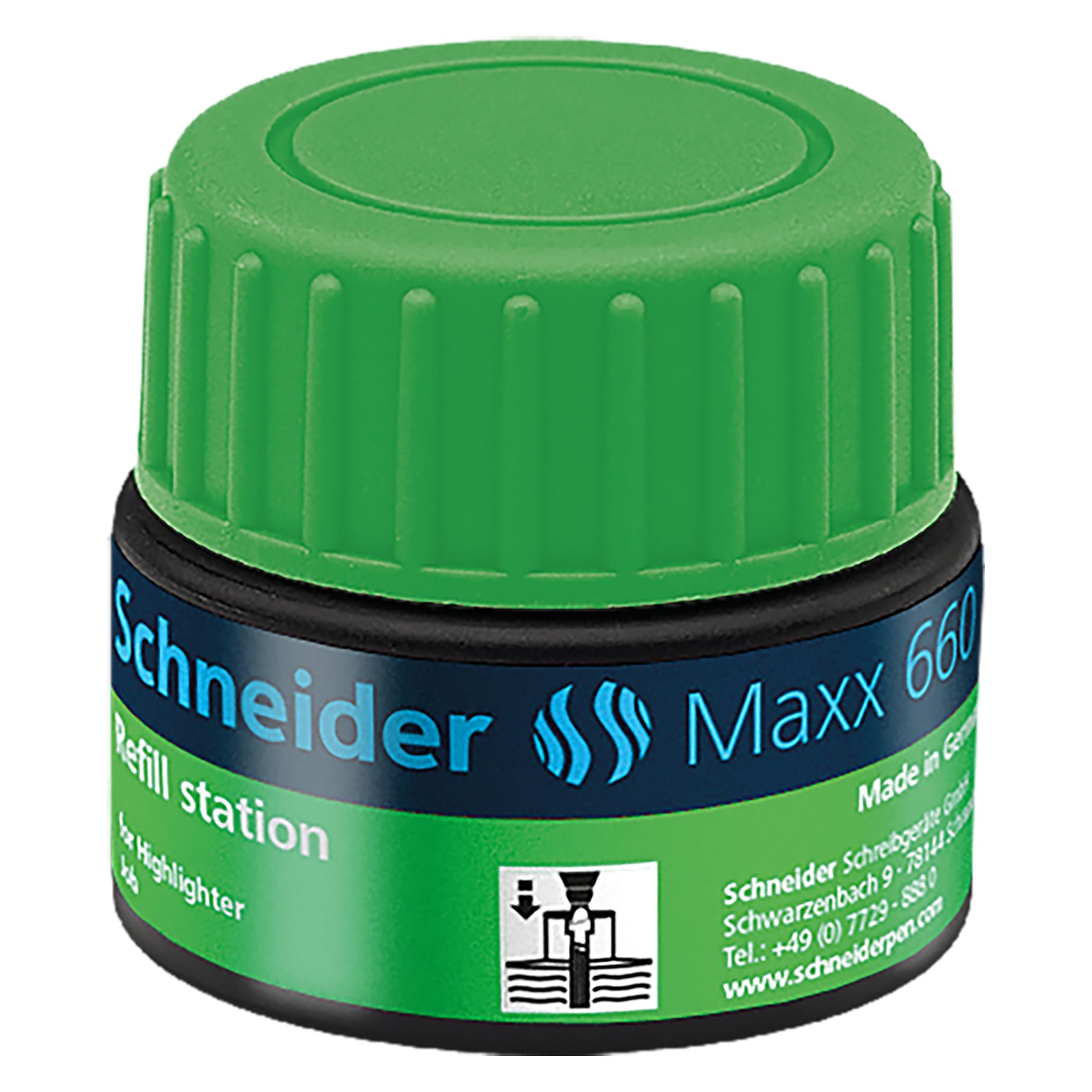 Schneider Tintenglas Nachfülltinte 660 Grün (Grün, 1 Stk.) (000270-004)