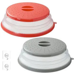 König Design Mikrowellen Abdeckhaube hoch Haube Deckel Abdeckung Microwelle Mikrowelle 25 cm, Zubehör Küchengeräte, Rot