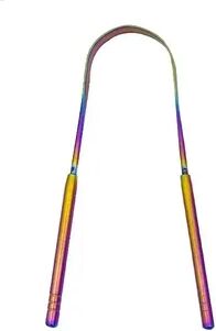 Uplifted Trends Stainless Steel Tongue Scraper For Fresh Breath U Shaped Metal Tongue Cleaner For Oral Hygiene colorful