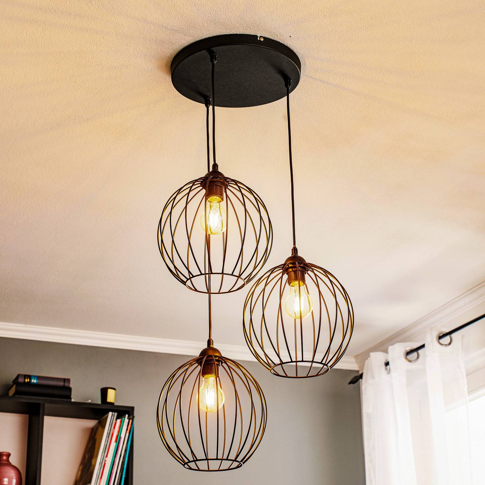 Hängelampe Cumera HELAM, dimmbar, schwarz, für Wohn- / Esszimmer, Metall, Modern, Pendelleuchte