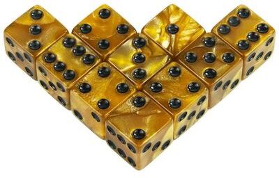 Inspired Finds 16mm Marble Style D6 Dice Set For Board Games And Math Activities gold