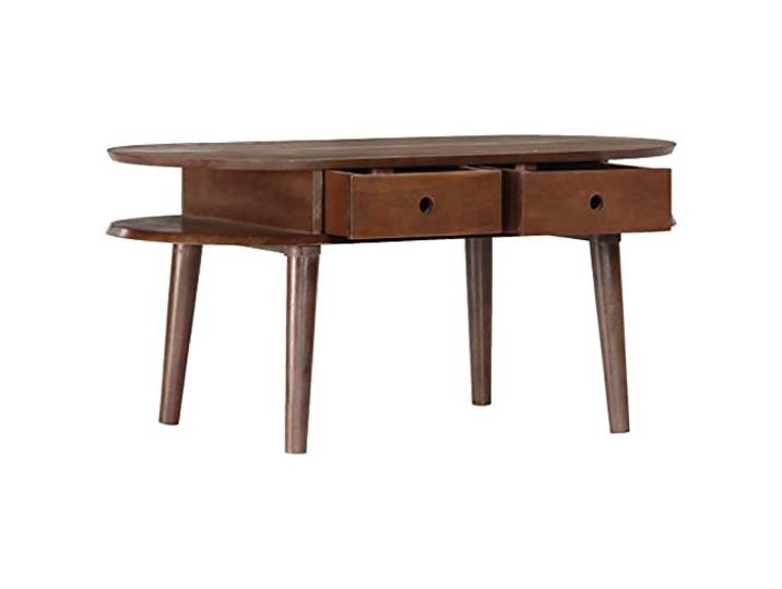 TUERYAFEK Couchtisch 100x50x46 cm Massivholz Akazie 2 Schubladen, Stauraum, Pflegeleicht, Tropisches Hartholz, Wohnzimmer