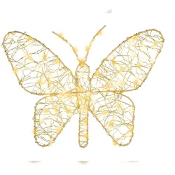 Lumineo LED Micro Schmetterling 28x23cm Metall Figur Flash Effekt Batteriebetrieb Fensterdekoration Beleuchtung Leuchtfigur Weihnachtsdekoration Warmweiß
