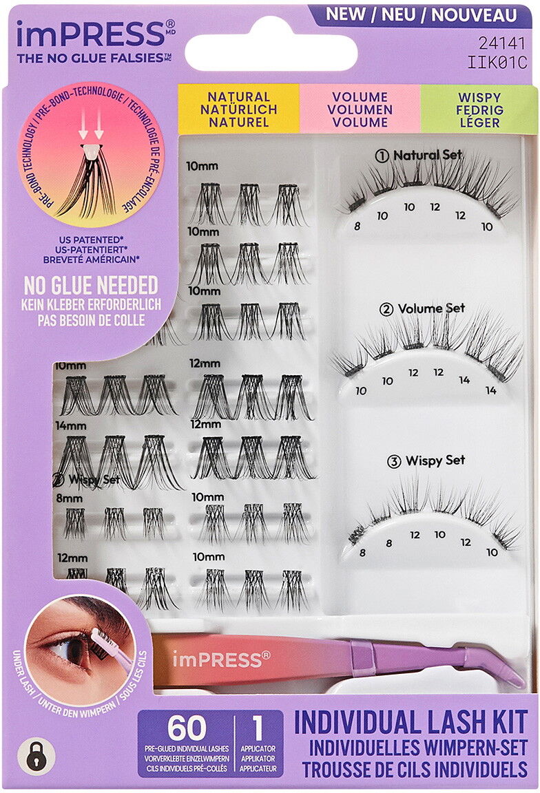 Kiss imPRESS Pre-glued Individual Lash Kit 01 (60 Stück)