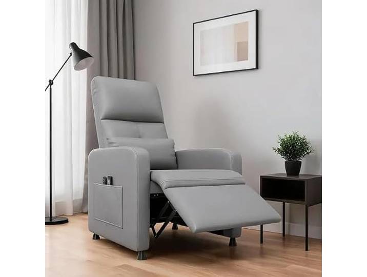 GarveeMore Elektrischer Relaxsessel Mit Massagefunktion & Heizung 360° Drehbarer Fernsehsessel aus PU-Leder, Ergonomischer Schlafsessel mit Memory-Funktion & USB