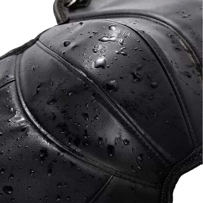INF Winter Warme PU Leder Knieschoner - Winddichte Motorrad Beinwärmer
