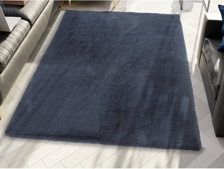 Hochflor-Teppich OCI DIE TEPPICHMARKE ROCKY SOFT, Fell Haptik , grau (dunkelgrau), B:200cm H:35mm L:290cm, Polyester, Teppiche, Hochflor-Teppich, Kunstfell, weich, kuschelig, maschinell gewebt, Kaninchen Haptik