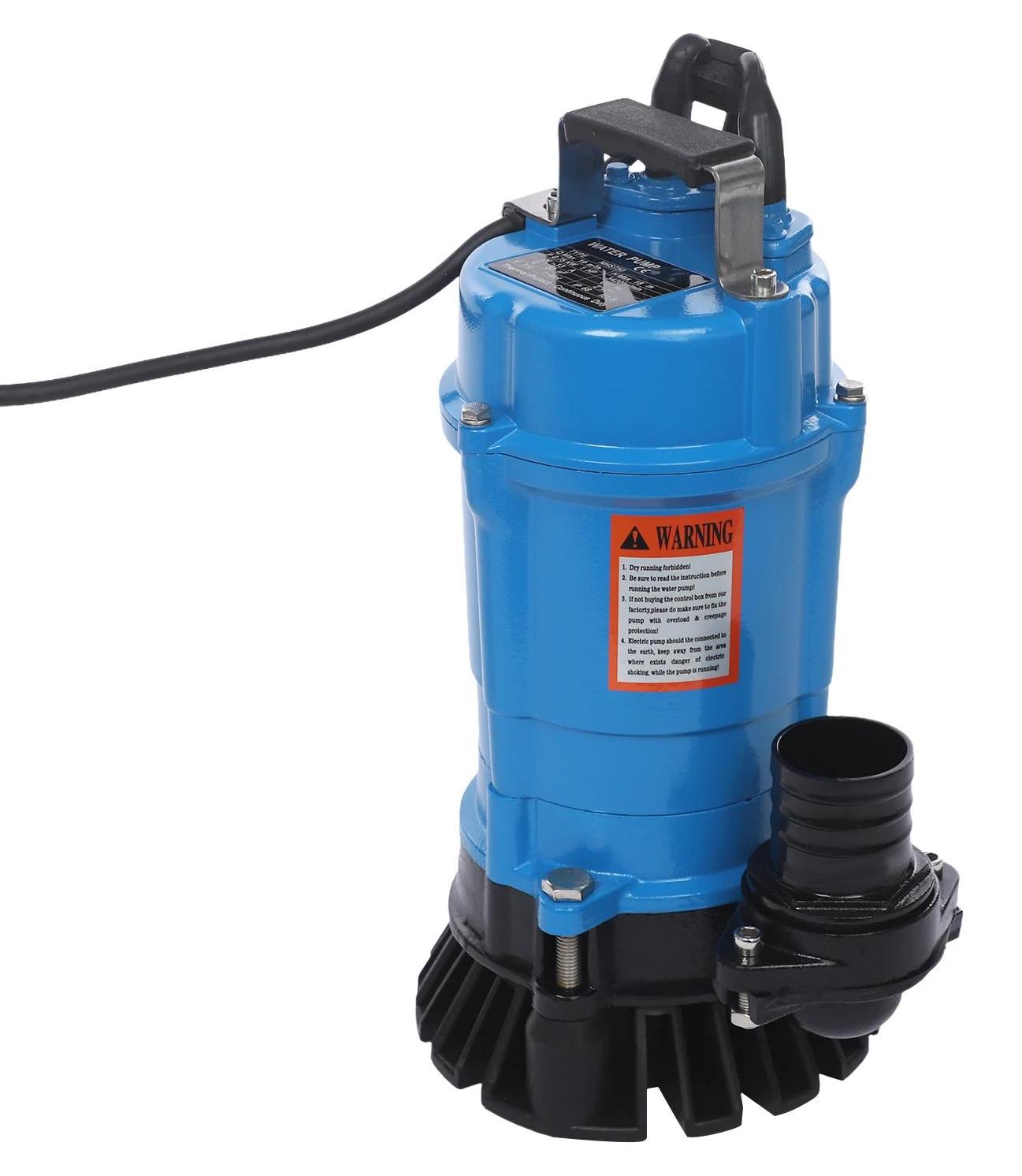 Schmutzwasser-Tauchpumpe - Tiefbrunnenpumpe - 750 W - Edelstahl - Entwässerung & Bewässerung - Selbstansaugend - Blau