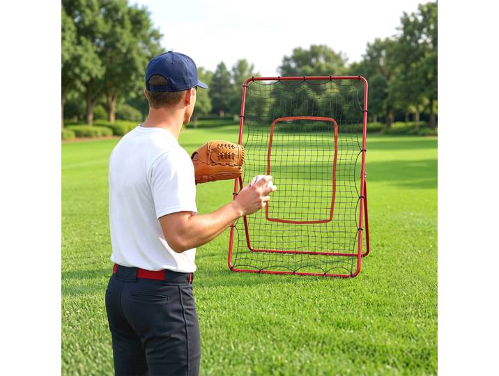 SPORTNOW Filet Rebond Baseball Portable 4 Angles Réglables