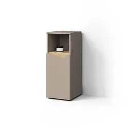 MIDISCHRANK Timavo Greige 30 x 74.5 cm mit Tür und offenem Fach