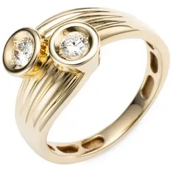 CANADIAN DIAMONDS Croise-Ring 2 Brillanten zus. ca. 0,30ct Gold 585