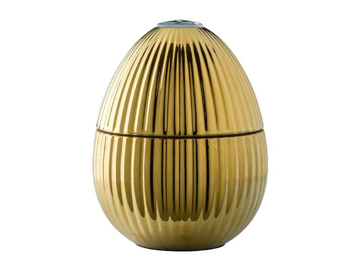 Vergoldete (18 Karat) XL Designer-Duftkerze „Bois de Russie“ 3400 g / Brenndauer 280 Std. Keramik LADENAC MILANO