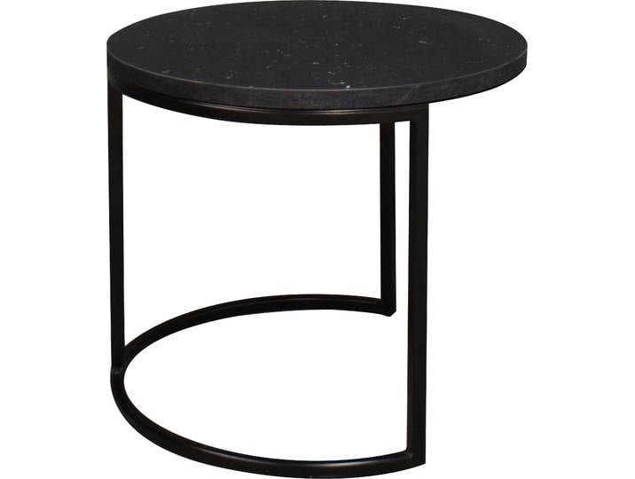 Couchtisch MÄUSBACHER Couchtisch rund , schwarz (schwarz, keramik optik schwarz), H:50,5cm, Tische, Couchtisch, Couchtisch rund Durchmesser 60cm, Metallgestell