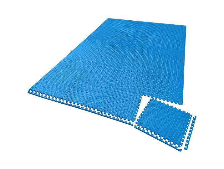 tectake Schutzmattenset, leichte Reinigung und flexibel erweiterbar, blau, Blau, Kunststoff, 246x362 cm, Teppiche und Böden, Bodenbeläge, Bodenzubehör, Bodenschutzmatten