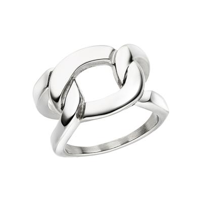 Fingerring JOBO Gr. 54, silber (edelstahlfarben), Fingerringe, Damen, 54, Edelstahl, Fingerring, Edelstahl breit