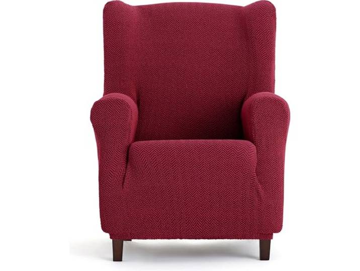 ECOMMERC3 Bi-elastischer Bezug für Ohrensessel, sehr elastisch, für Ohrensessel, Bordeaux, anpassbar, atmungsaktiv und einfach anzubringen, mit Schaumstoffpolstern und Gummibändern