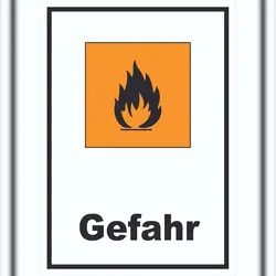 HB-Druck Schild Gefahrensymbol Entzündbar Gefahr Brand Flamme hochkant A2 (420x594mm)