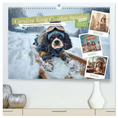 Cavalier King Charles Spaniel. Die lustigsten Cavalier Momente des Jahres. (hochwertiger Premium Wandkalender 2027 DIN A2 quer), Kunstdruck in