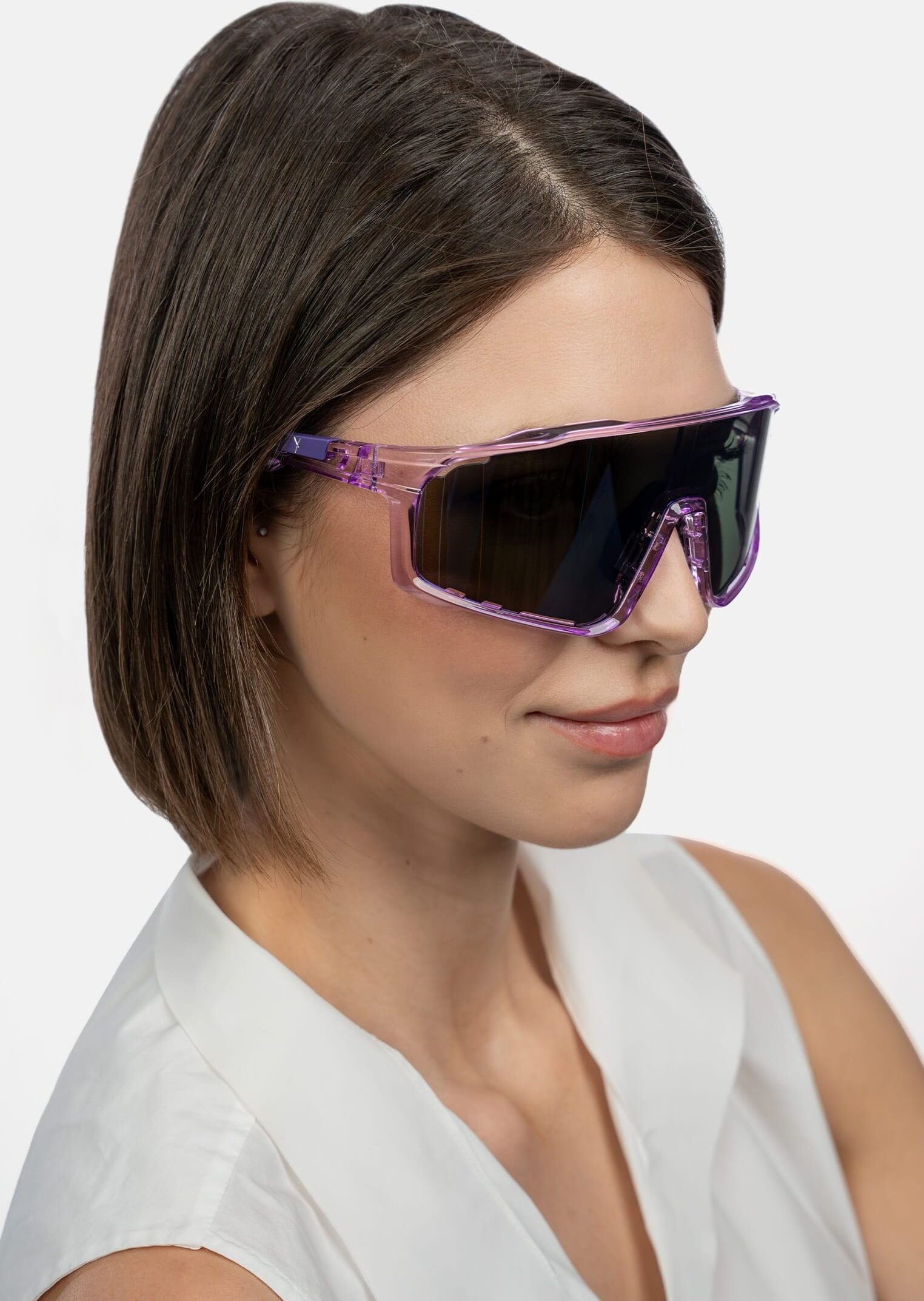 Monoscheibensonnenbrille SURI FREY "Sonnenbrille SFY Francy", Damen, lila (lila 620), Sonnenbrillen Monoscheibensonnenbrille