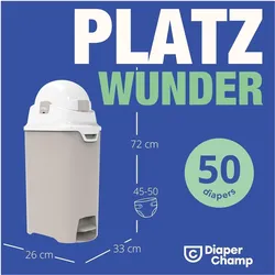 Diaper Champ Windeleimer DiaperChamp One Medium Handsfree - ohne Nachfüllkassetten - für ca. 45-50 Windeln