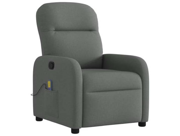 vidaXL Massagestoel Donkergrijze Stof