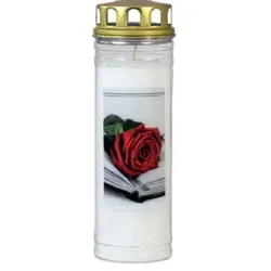 Jeka Ewiglicht weiß "Rose/Buch"