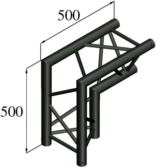 Alutruss Trilock S-Pac 25 2-Weg-Ecke 90°/ Schwarz