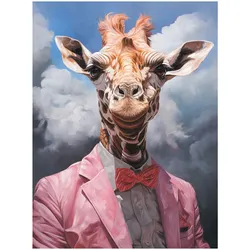 La Casa »Giraffe mit rosa Anzug u. Krawatte« Ölbild handbemalt 90x120 cm