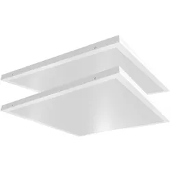 LED Einbaustrahler flach LED Einbaupanel quadratisch Einbau Deckenstrahler LED Deckenleuchte weiß, Aluminium, 36W 4320lm Tageslichtweiß, LxBxH 59,5x59,5x3,3 cm, 2er Set