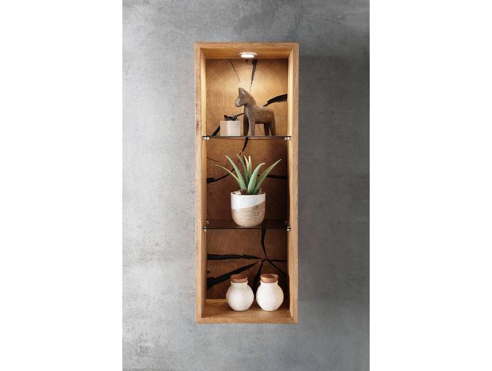 Étagère murale en bois massif Bois massif en chêne, huilé Bois/Marron 94cm