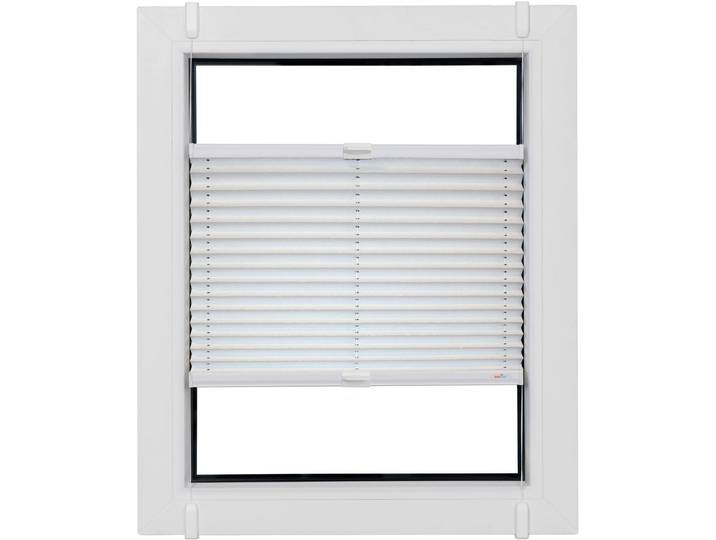 Plissee SUNLINES Young Style Energy Saving , weiss (weiß, weiß), B:57,5cm H:75cm, Obermaterial: 100% Polyester, Plissees, Plissee, nach Mass, mit Energiespareffekt, verspannt mit Simply-Fix Klemmträger