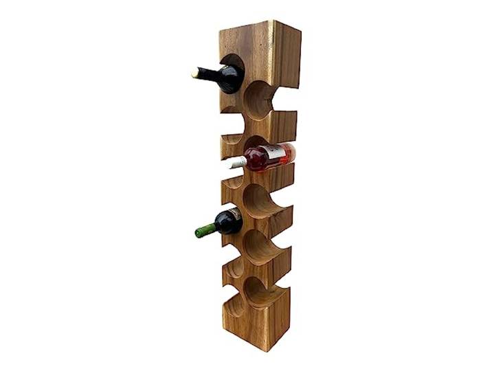 FaHome Weinregal Massiv Holz (50/70/100x27x18) Freistehender Weinhalter massivholz Flaschenhalter Natur (11-Flaschen 100x27x18cm)