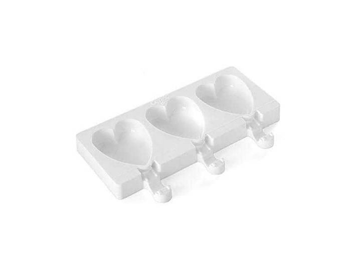 Eisform Mini Herz Weis , weiss (weiß), Silikon, Küchenformen, Eisform, Holzart: Birke (Litauen)