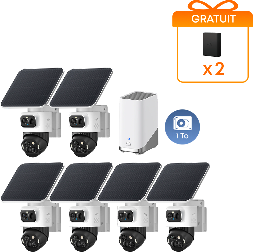 Kit de 6 caméras eufyCam S4 + Disque dur 1 To