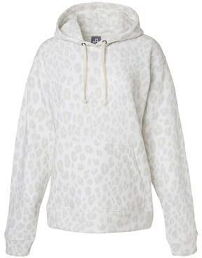 J America JA8871 Men's Triblend Fleece Pullover Hood T-Shirt in Snow Leopard size XS 8871