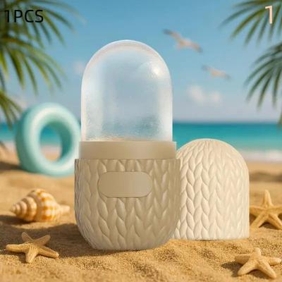 Inspired Living Cooling Silicone Face Ice Roller For De Puffing And Pore Care brown 1