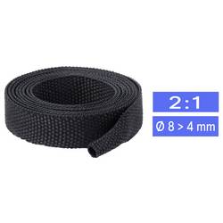TRU COMPONENTS TC-14976060 Gewebe-Schrumpfschlauch Schwarz 8 mm 4 mm Schrumpfrate:2:1 Meterware