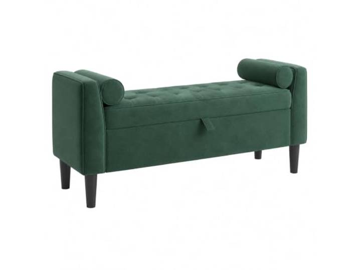 Koioplie Sitzbank 118 cm, Massivholzbeine, Stauraum, für Flur gerollte Armlehnen, weich gepolsterte Sitzfläche, platzsparende Form, leichtes Öffnen, Wohnbereich
