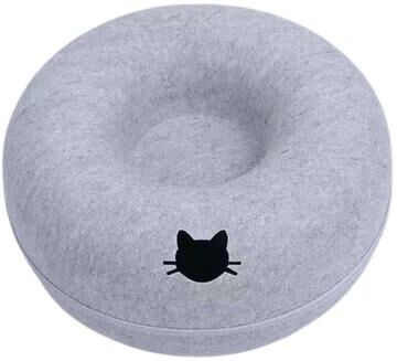 Uplifted Finds Cloud Orbit Interactive Felt Donut Tunnel light Gray Cat Head 60 Cm