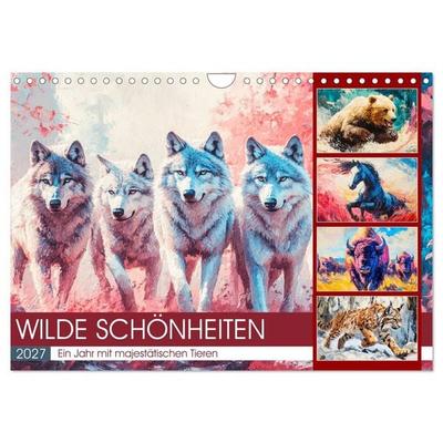 Wilde Schönheiten. Ein Jahr mit majestätischen Tieren (Wandkalender 2027 DIN A4 quer), CALVENDO Monatskalender