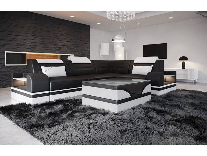Mini Ecksofa Trivento Kompakt L-Form in Leder