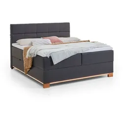 meise.möbel Boxspringbett Rimini 180 x 200 cm Stoff Grau Anthrazit