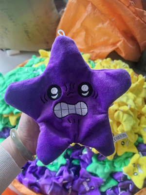 Smart Shopping Spot Jumping Star Plush Toy, Angry Moving Expression Schoolbag Doll, Soft Kawaii Fun Trick Toy Gift purple