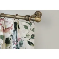 Gardinenstange GARESA "ANDREA", gold (antikmessingfarben), L:360cm Ø:20mm, Metall, Gardinenstangen, Vorhanggarnitur, verlängerbar, Endknopf Kugel kurz, mit Ringen