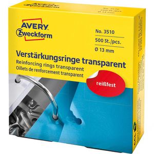 Zweckform Lochverstärker 3510, transparent, Ringe, selbstklebend auf Rolle, 500 Stück