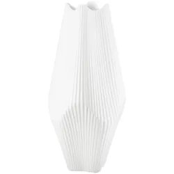 GILDE Vase Lamellen H=30cm - weiß