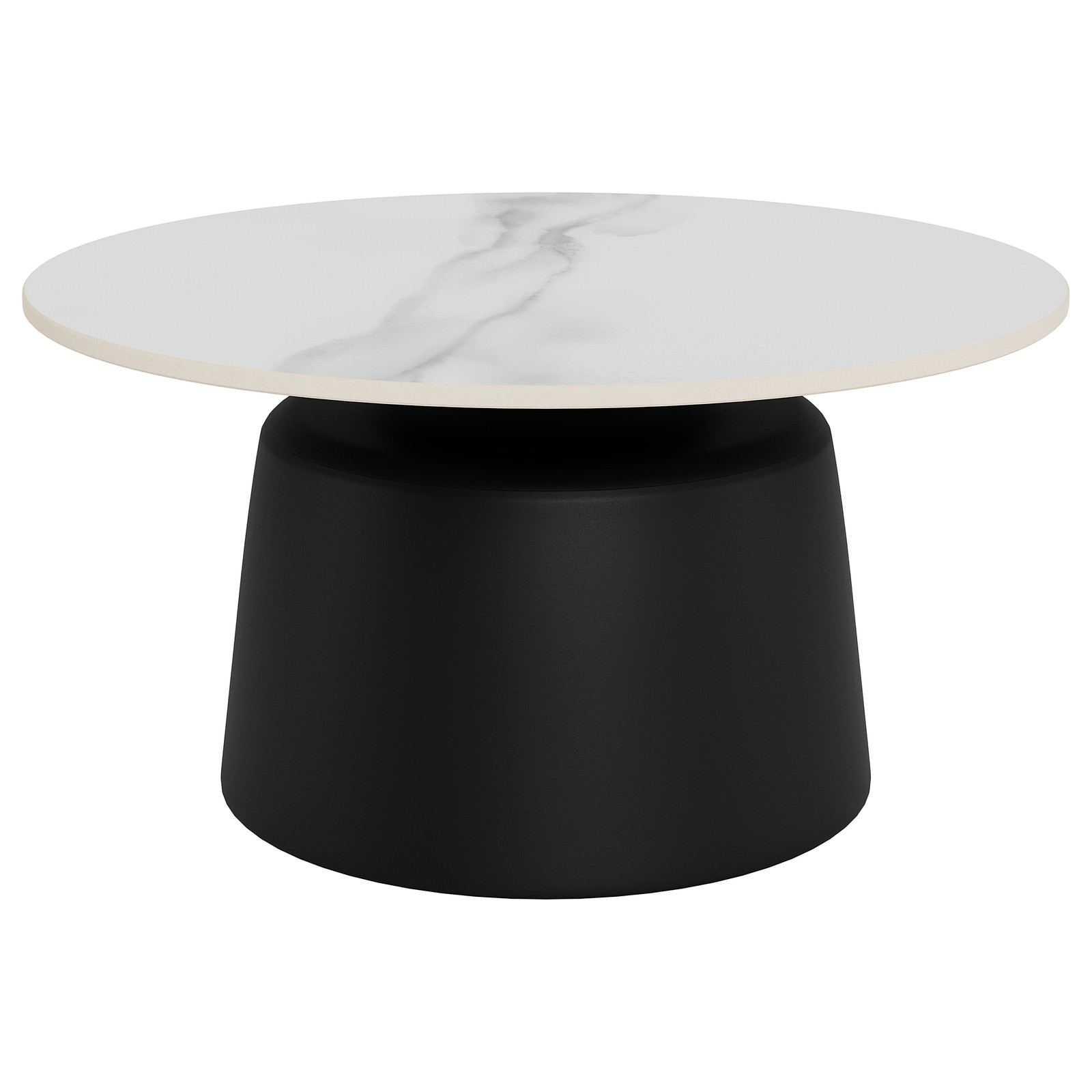 Sohome Noelle Ronde Salontafel van Keramiek - Wit/Zwart - Ø 70 cm