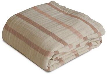Farm to Home Horizon Organic Stripe Cotton Blanket, Reversible Design